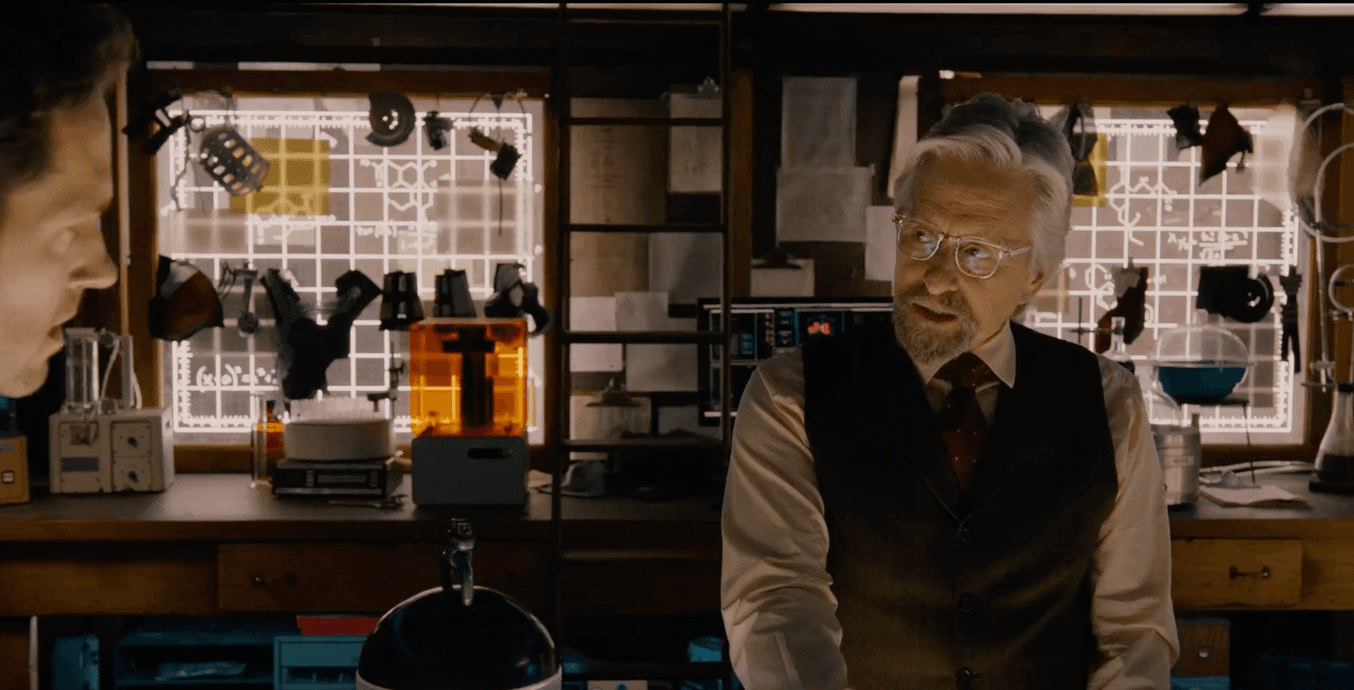 Form 1 printer in the background of Pym’s workshop in Ant-Man