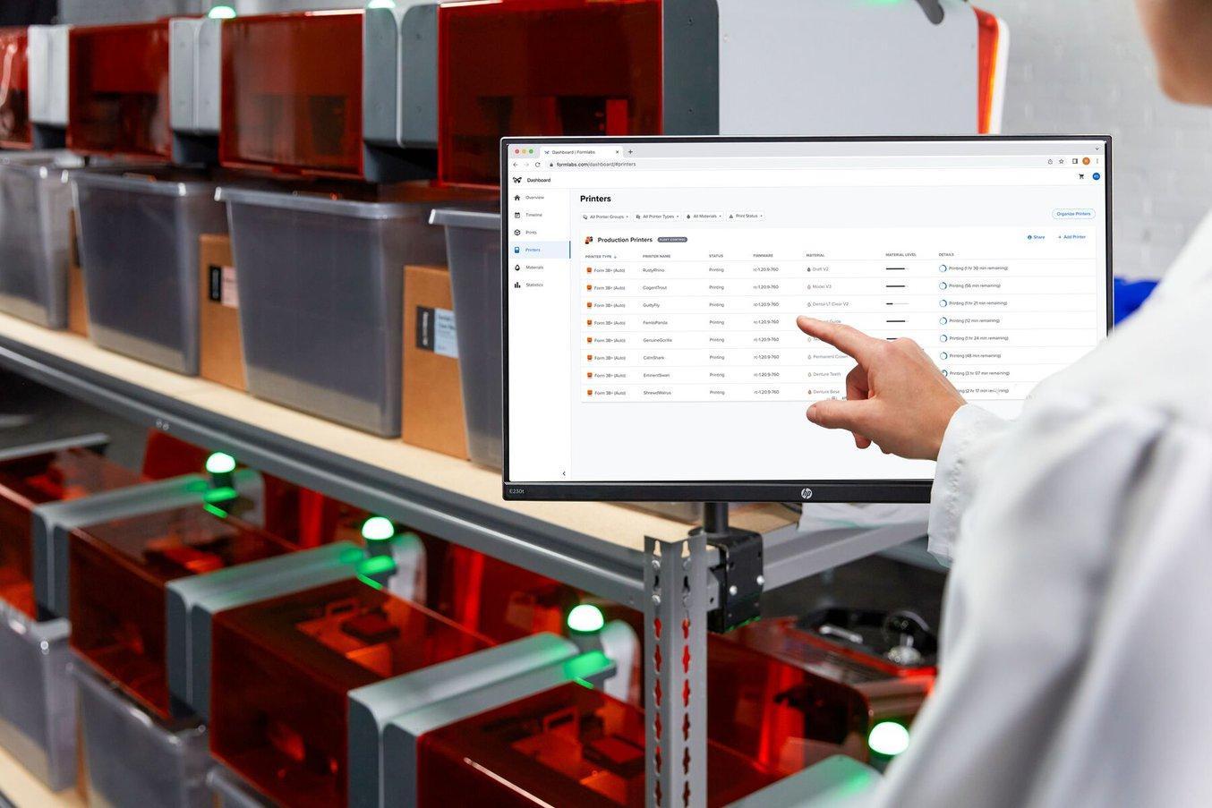 Formlabs' automation ecosystem fleet control software suite
