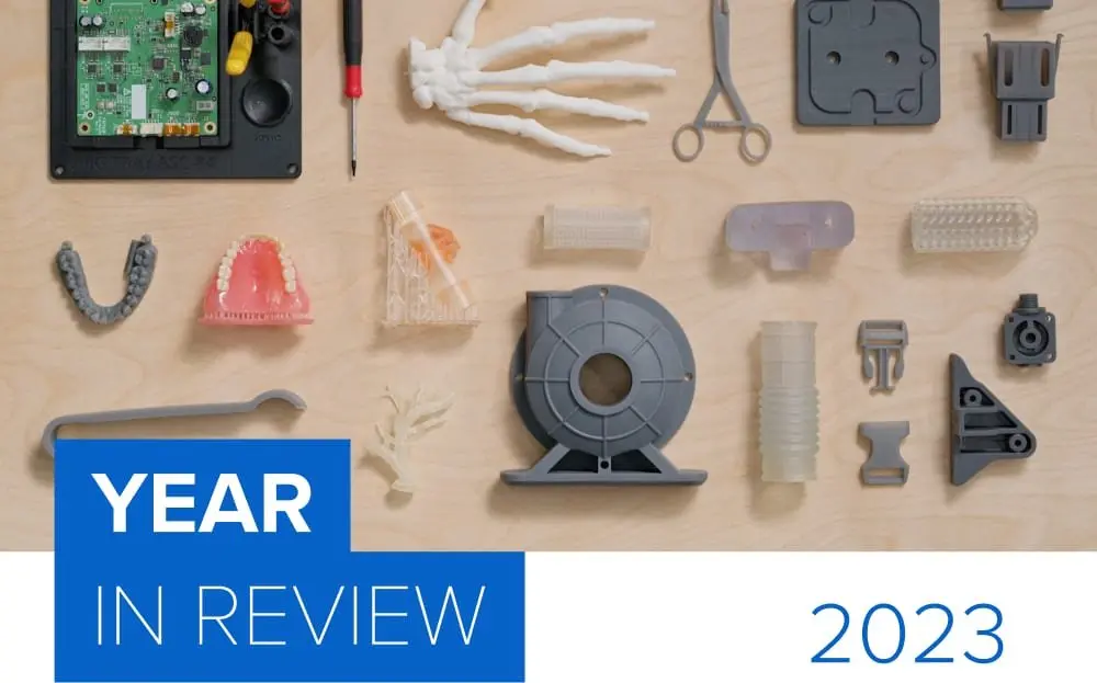 A variety of 3D printed objects on a table