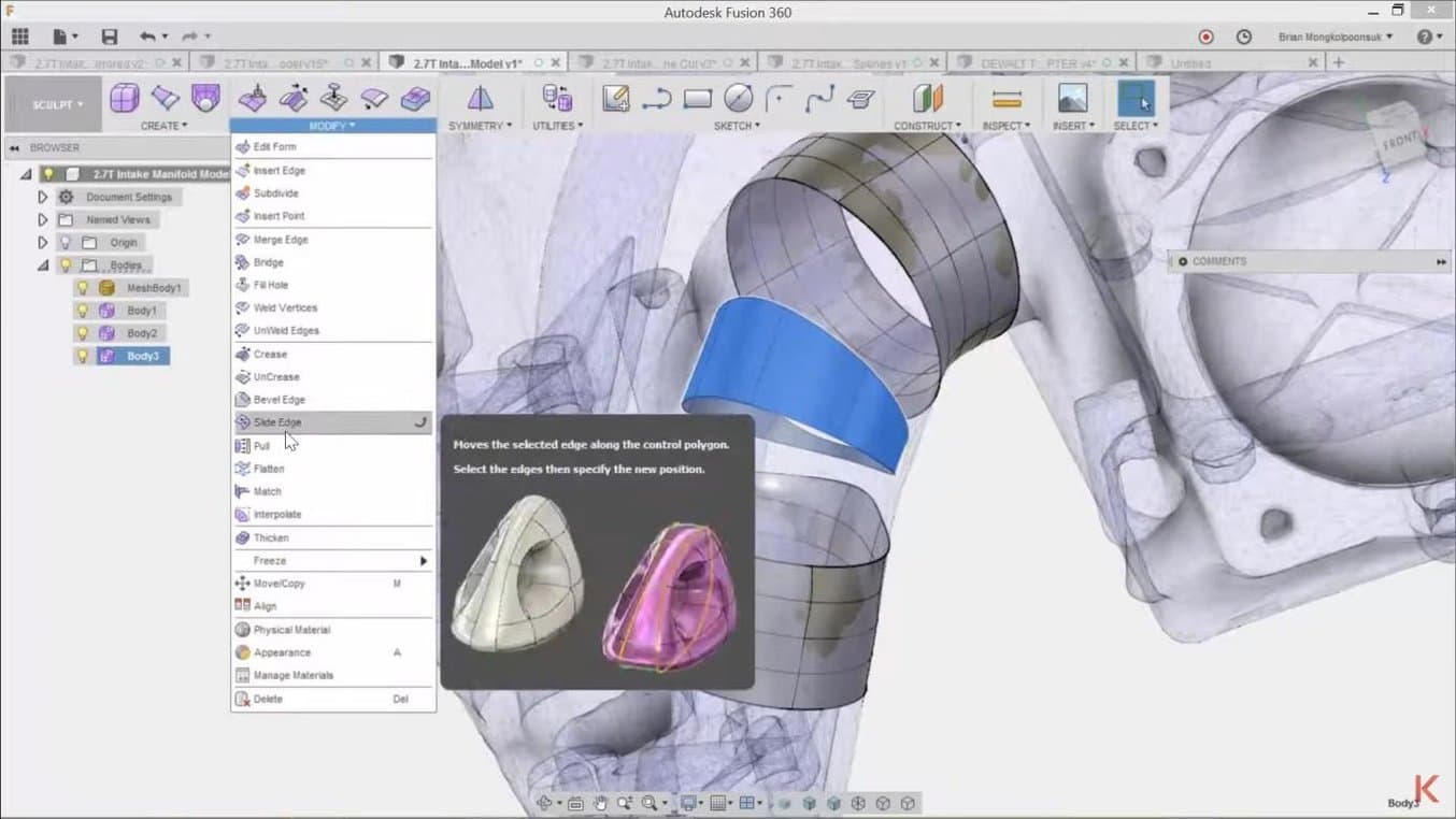 Fusion 360 est une excellente solution de milieu de gamme qui propose un large éventail d’outils de modélisation polygonale pour s’adapter à la géométrie des maillages.