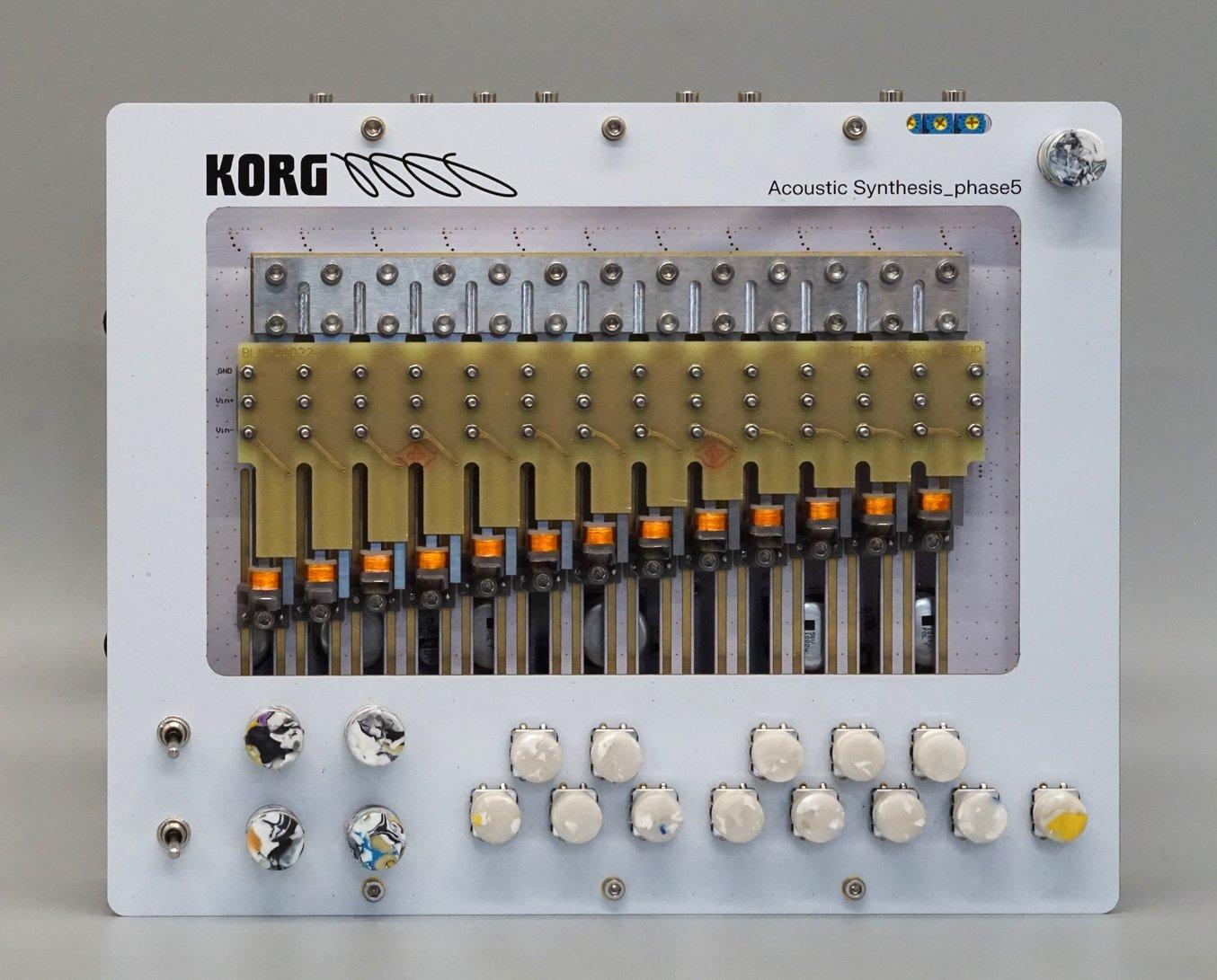 acoustic synthesis_phase 5 by Korg consisting of SLA-printed parts