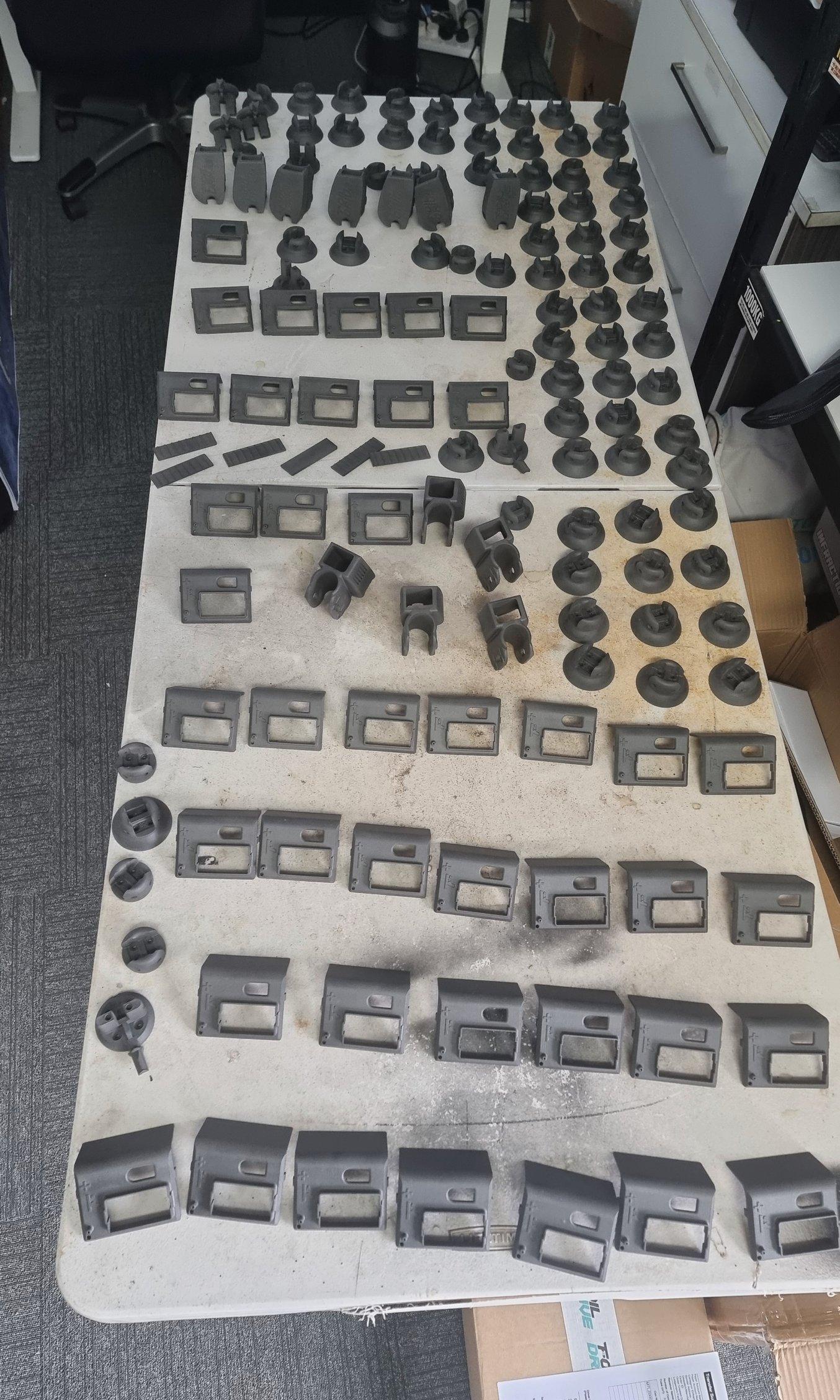 all the 3D printed parts for foiling