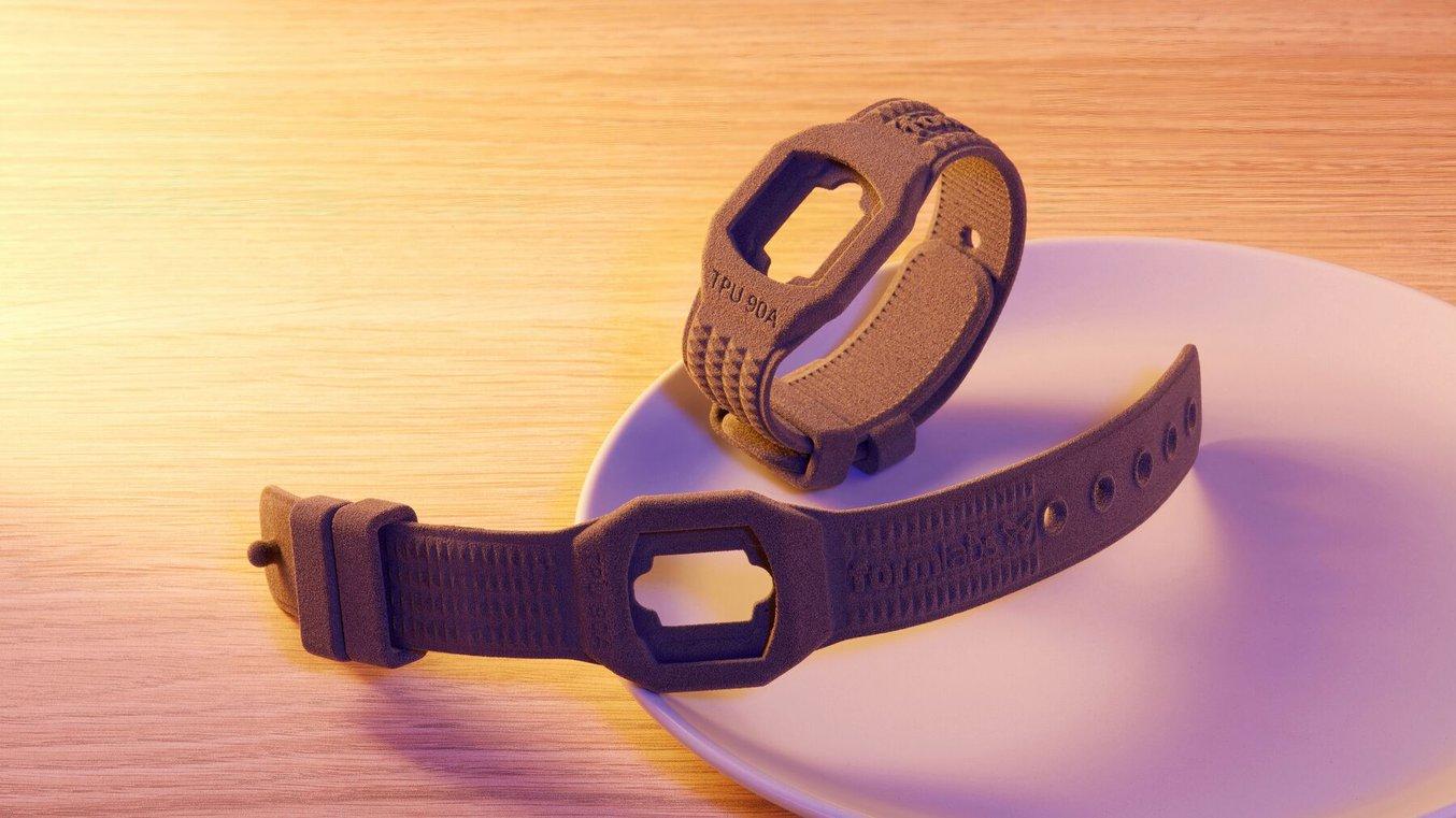 Prototipo di cinturino indossabile flessibile realizzato con la stampa 3D SLS