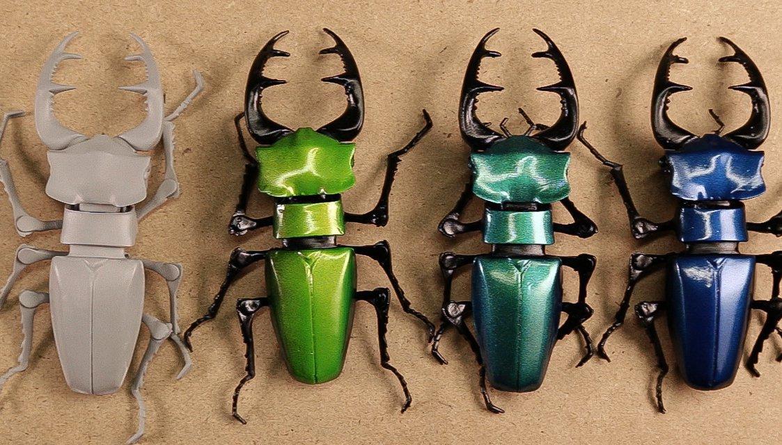 Pintura de piezas impresas en 3D - coleóptero