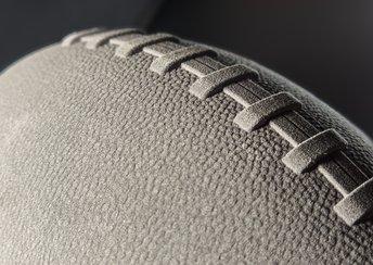 Close up on the fine texture of a 3D printed football
