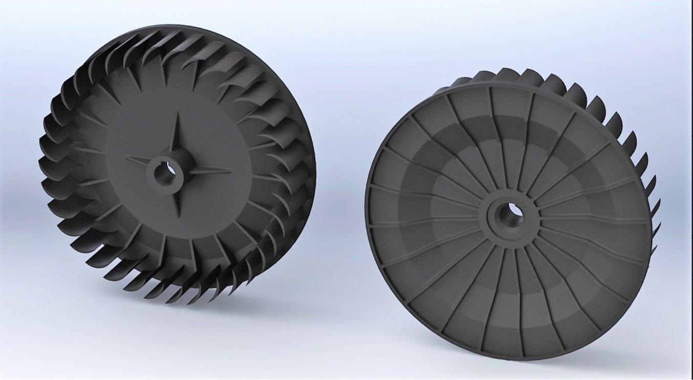 The 3D file of the impeller stopgap replacement part in Solidworks.3D file of the impeller stopgap replacement part in Solidworks.