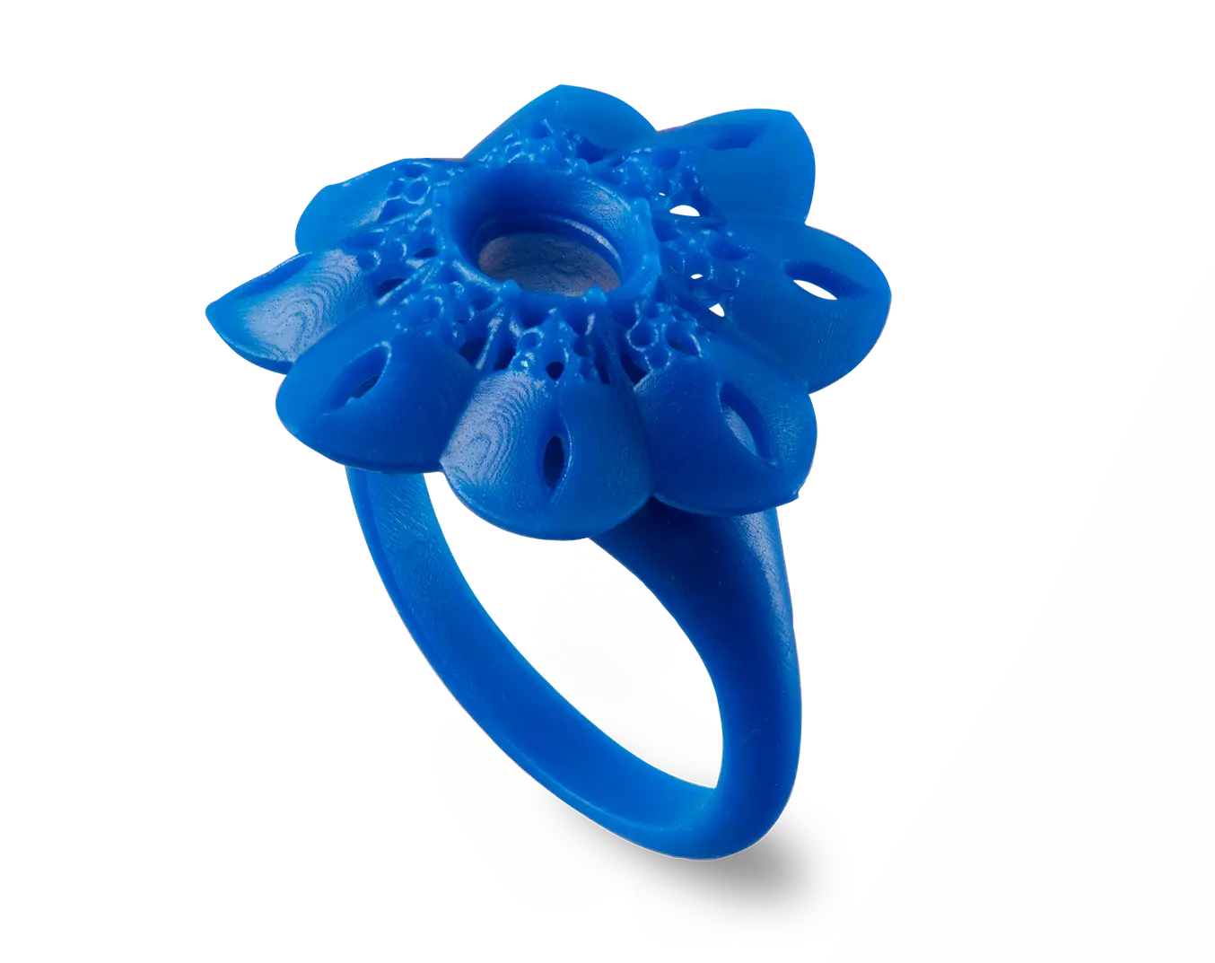 Primo piano di un anello in Castable Wax 40 Resin