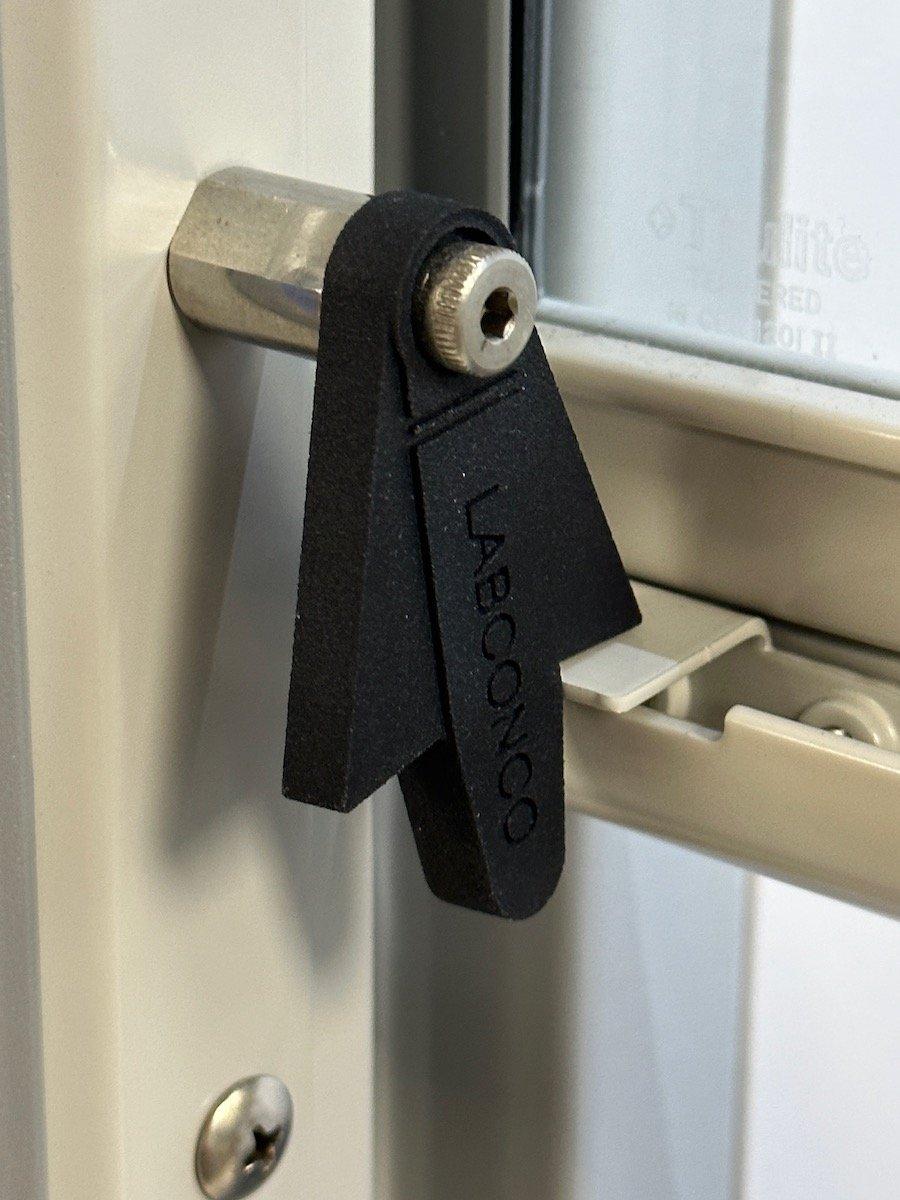 a fume hood sash stop printed on the Fuse 1+ 30W SLS 3D printer in Nylon 12 Powder