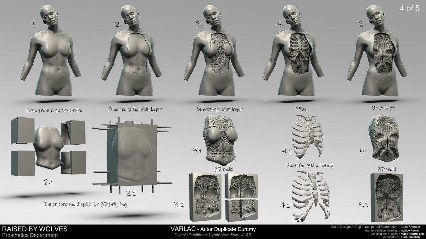 Raised by Wolves 3D printing workflow for android dissection.