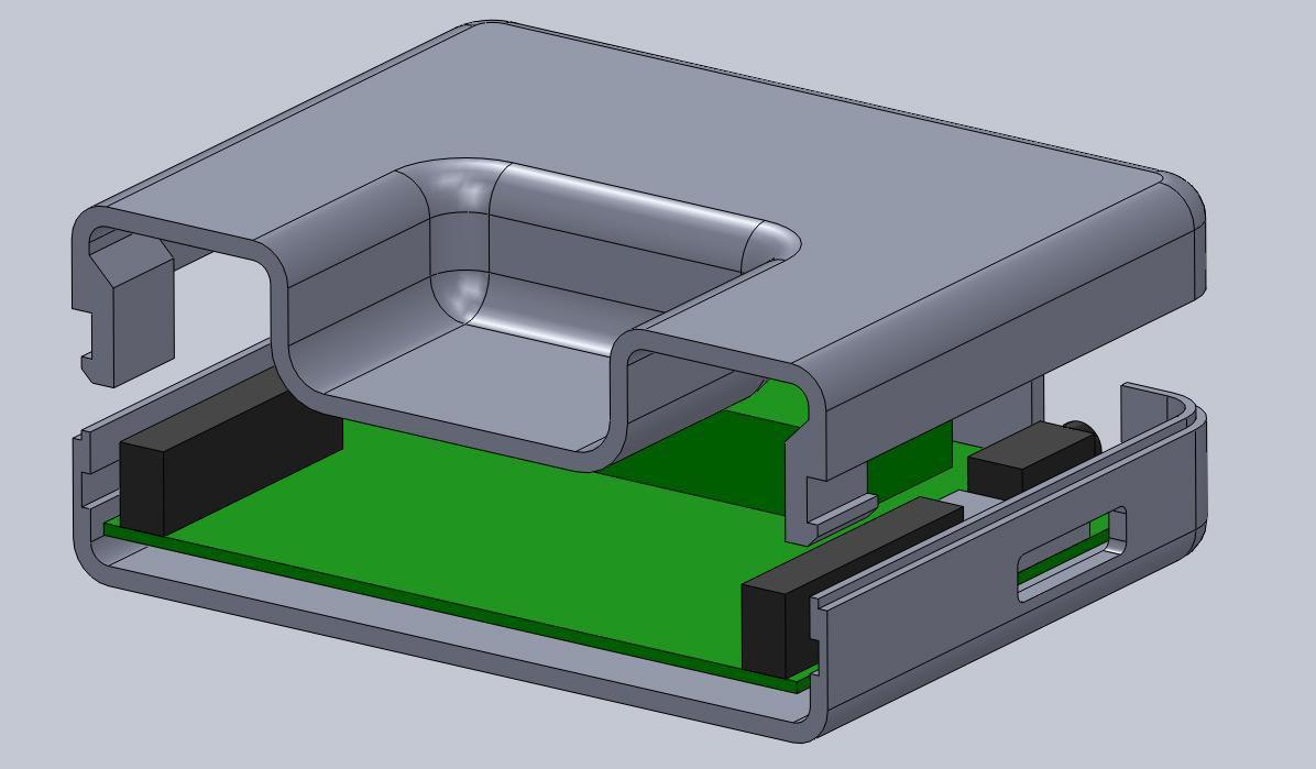 3d printing snap fit - This sectioned exploded view shows the snap details on each side.