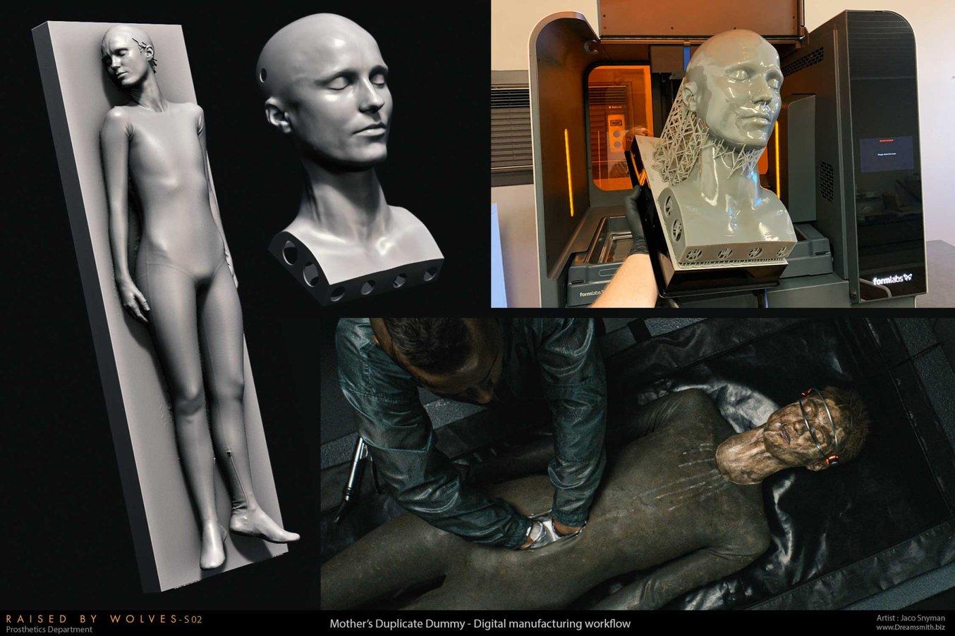 Der Kopf der Schauspielerin Amanda Collin, aus  Draft Resin auf dem  Form 3L innerhalb von 12 Stunden 3D-gedruckt.