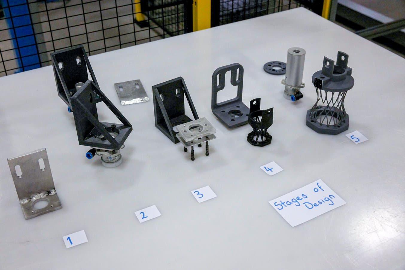 different prototypes of a robot gripper