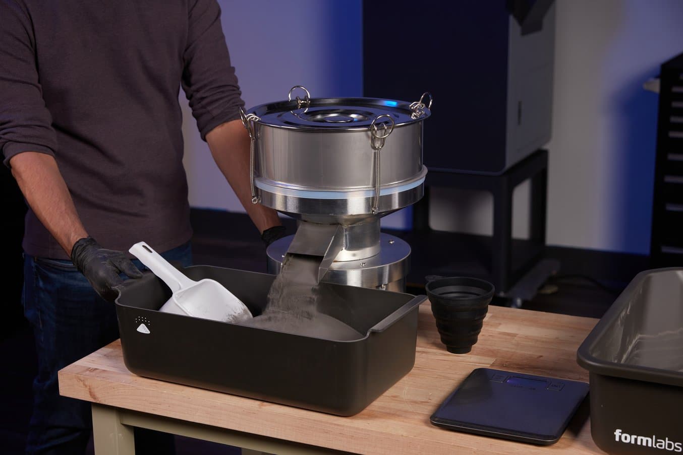 Pulverrecycling mit dem Fuse Depowdering Kit