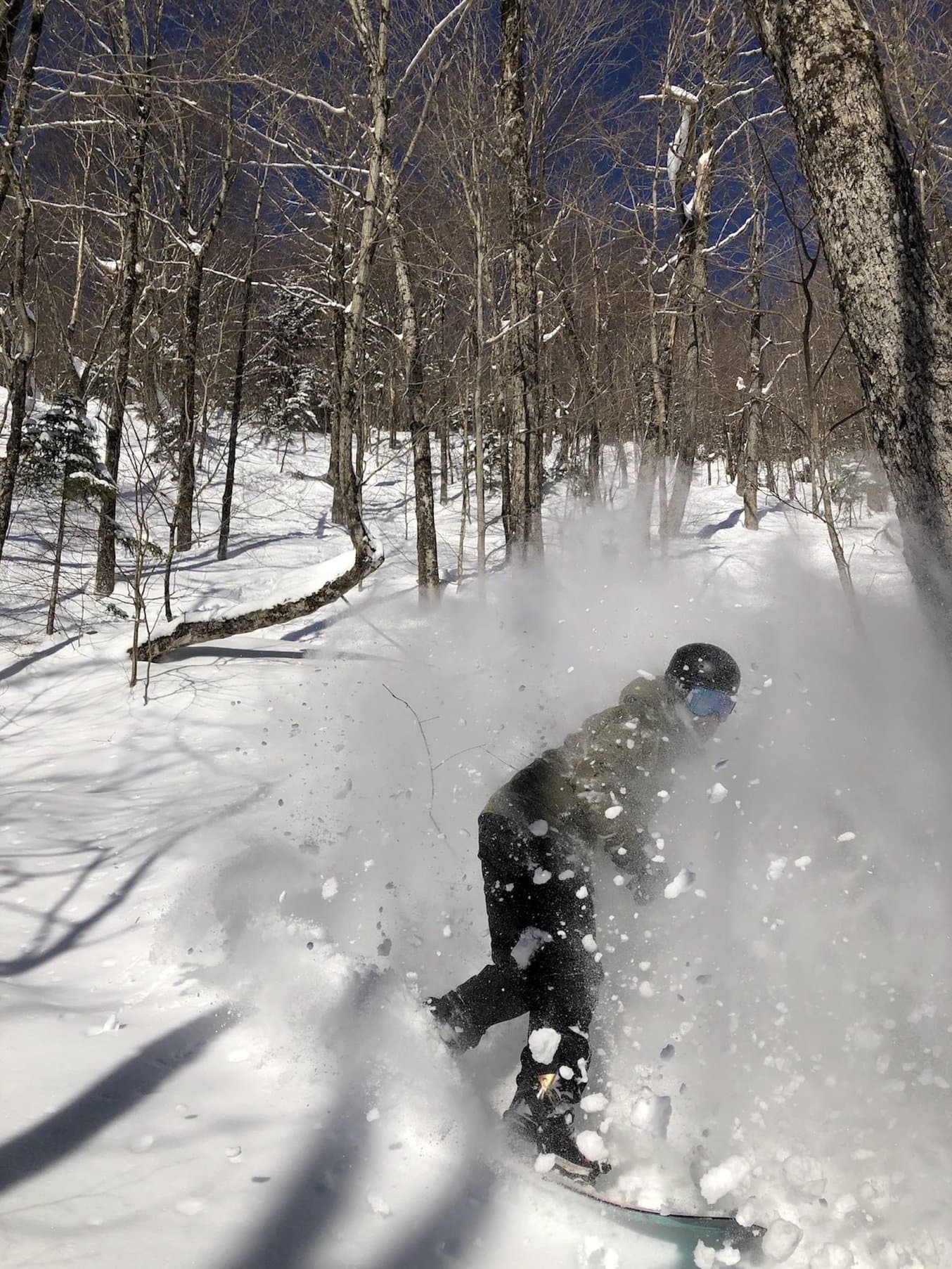 Rome Snowboards product designers test out their products on the slopes.