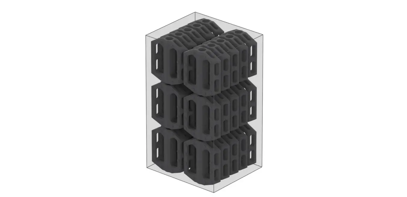 Selective Laser Sintering (SLS) - Stacking - SLS allows operators to pack the build chamber with as many parts it can fit and print them without supports to save time in post-processing.