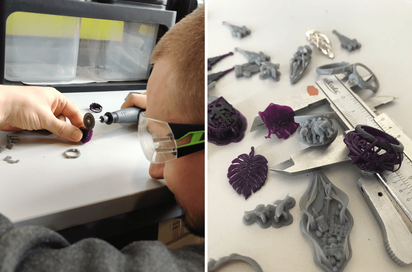 Using SLA and 3D printing, it is possible to create complex designs with mesh structures and hollow bodies - shapes that traditionally have been difficult to produce in one piece.