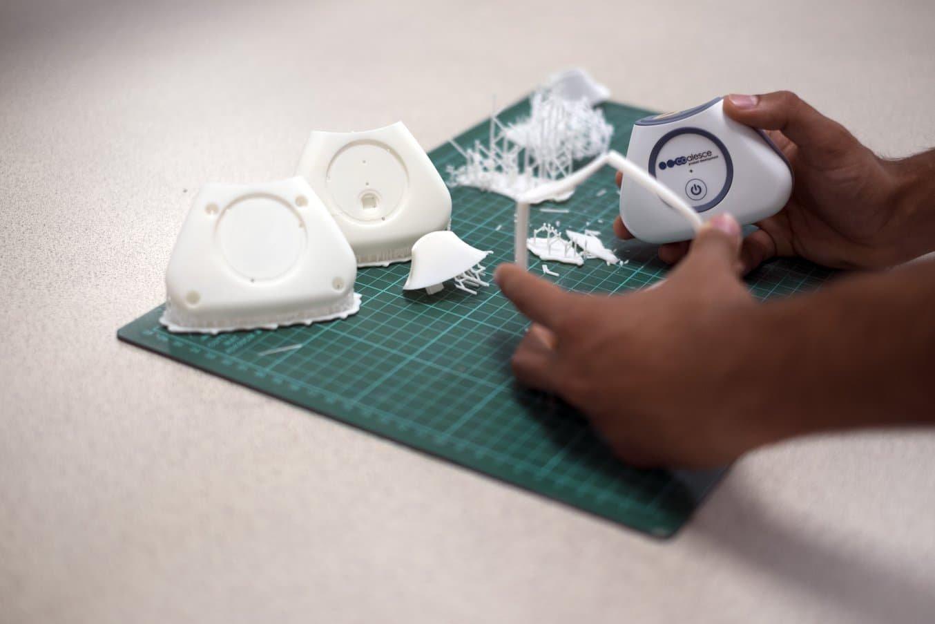 La société de conception de dispositifs médicaux Coalesce utilise l'impression 3D pour réaliser des prototypes de dispositifs d'administration de médicaments, tels que des inhalateurs.