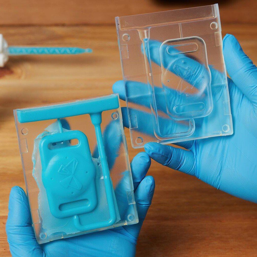 Silikonguss in 3D-gedruckter Form