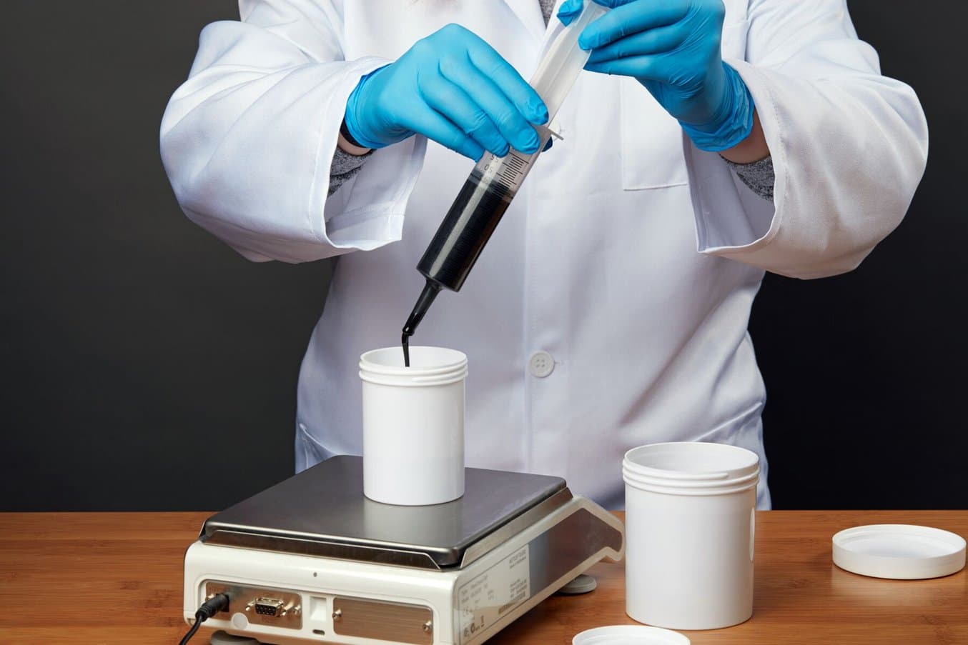 Person mixing resin