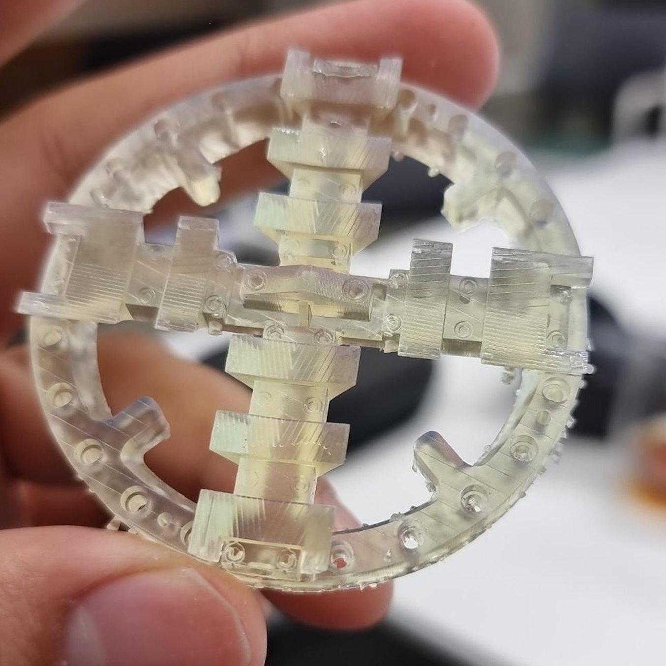 3D printed miniature of the tunnel boring machine cutting wheel