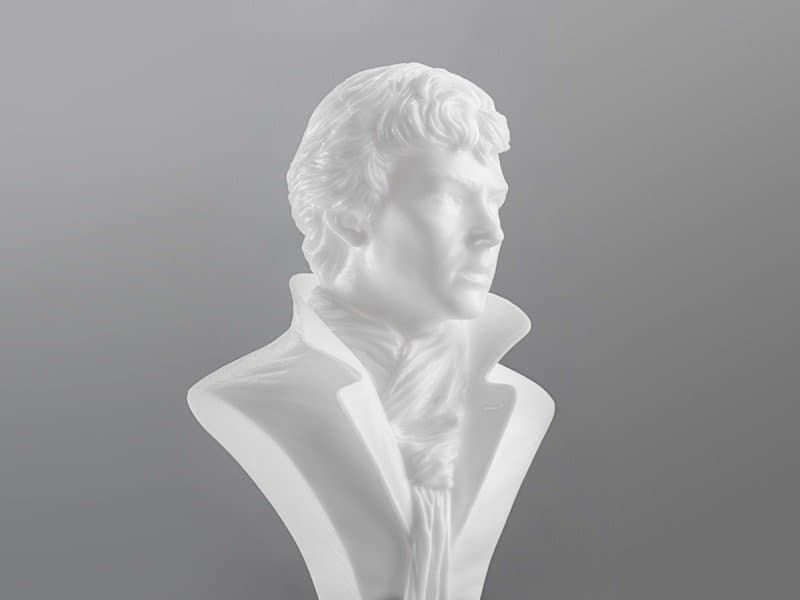 The finished hollow model, printed with Formlabs Standard White Resin