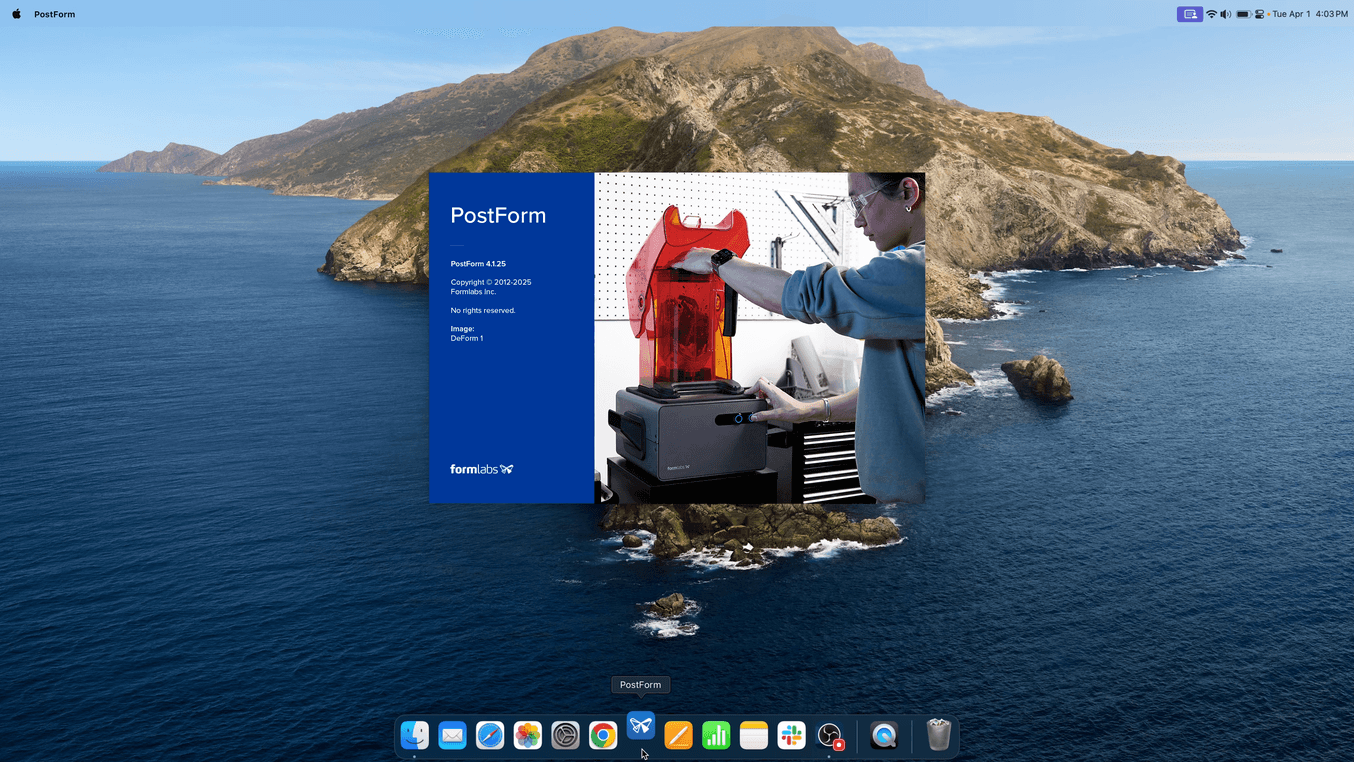 Mac desktop showing PostForm software
