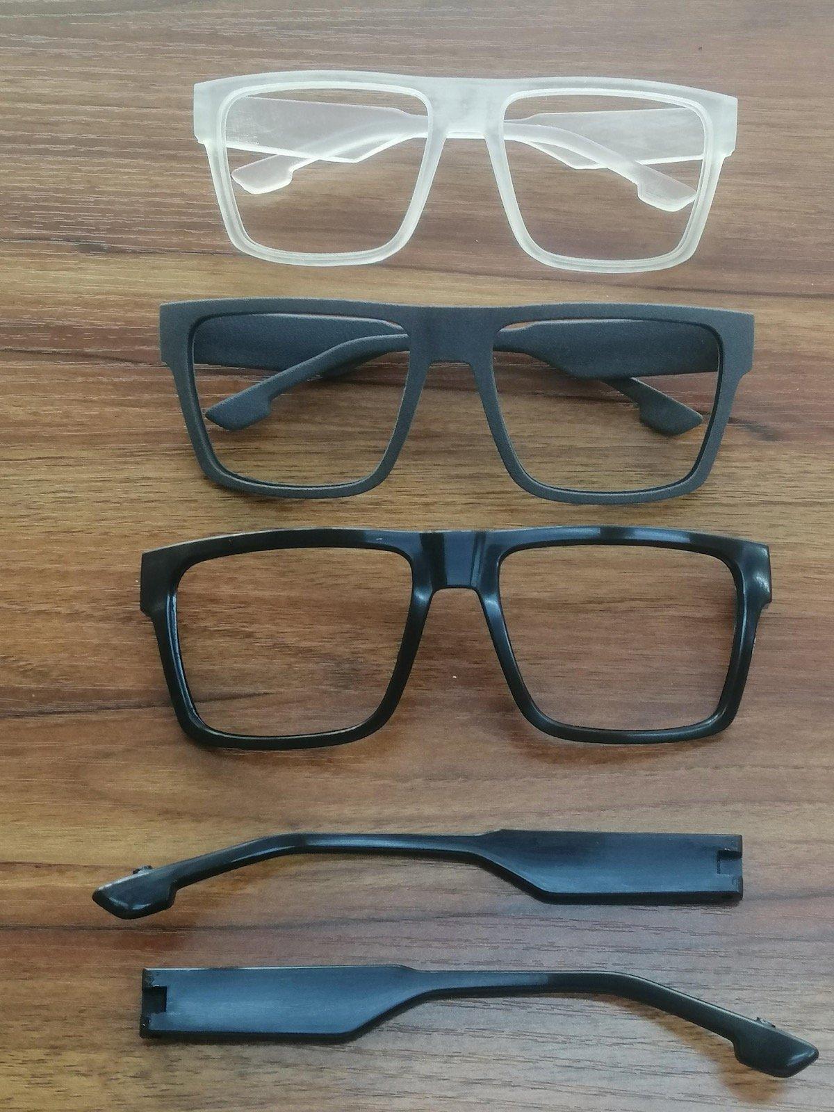 3d printed and injection molded glasses