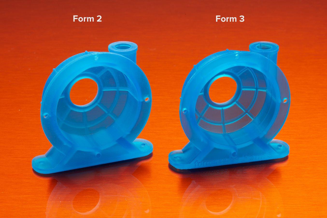 Parts printed on the Form 2 and Form 3